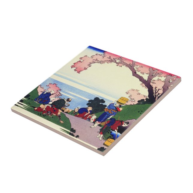 Azulejo De Cerámica Cien poemas explicados por la enfermera Hokusai (Lado)