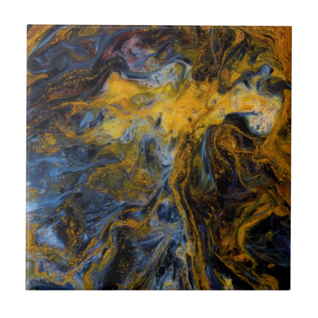 Azulejo De Cerámica Cierre abstracto de Pietersite (Frente)