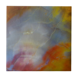 Azulejo De Cerámica Cierre de la madera petrificada abstracta