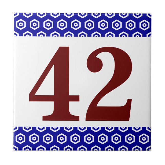 Azulejo De Cerámica Cinta numérica. Borde hexagonal (Frente)