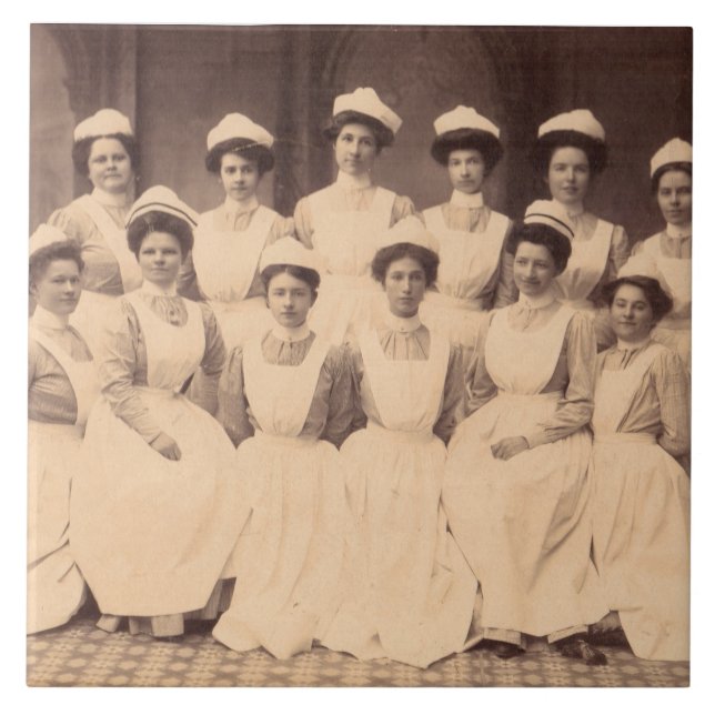 Azulejo De Cerámica circa los diplomados 1914 de escuela de enfermería (Frente)