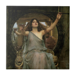 Azulejo De Cerámica Circe ofreciendo la copa a Ulises por JW Waterhous
