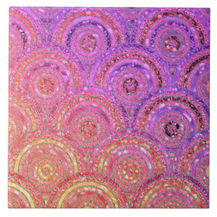 Azulejo De Cerámica Círculos de Relieve metalizado Metalizado de lujo 