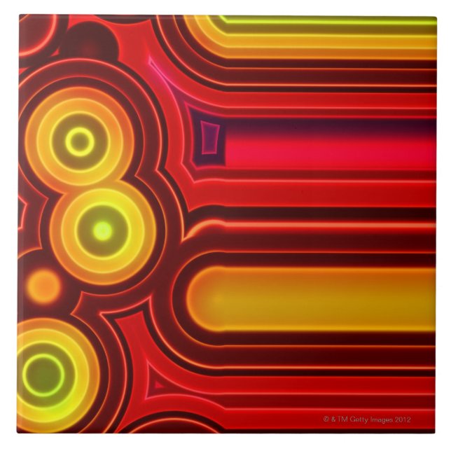 Azulejo De Cerámica Círculos retros (Frente)