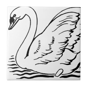 Azulejo De Cerámica Cisne elegante