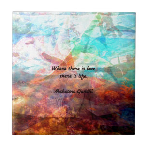 Azulejo De Cerámica Cita Inspiradora de Gandhi sobre amor, vida y espe