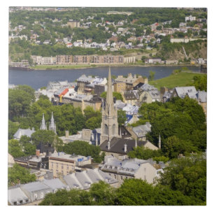 Azulejo De Cerámica Ciudad de Quebec, Quebec, Canadá. Vista aérea de l