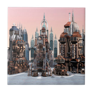 Azulejo De Cerámica Ciudad futurista
