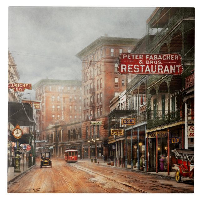 Azulejo De Cerámica Ciudad - Nueva Orleans - Una mirada a la avenida S (Frente)