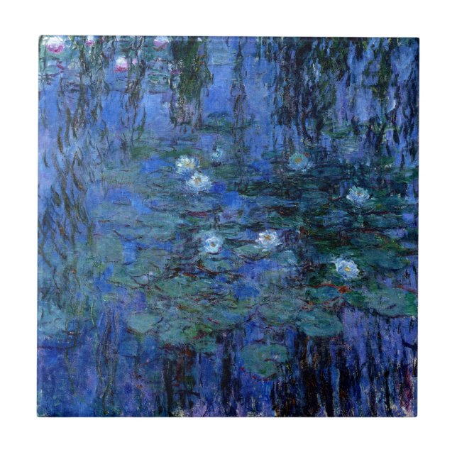 Azulejo De Cerámica Claude Monet Blue Water Lilies (Frente)