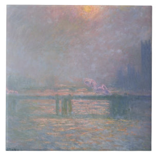 Azulejo De Cerámica Claude Monet el   el Thames con la cruz de Charing