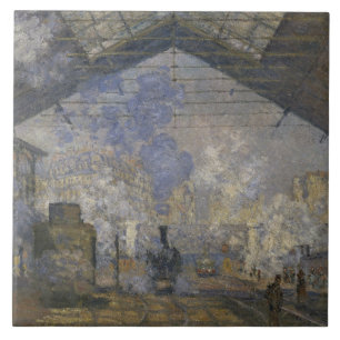 Azulejo De Cerámica Claude Monet - La estación de Saint-Lazare