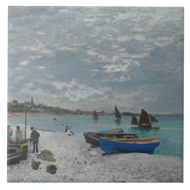Azulejo De Cerámica Claude Monet - La playa de Sainte-Adresse (Frente)