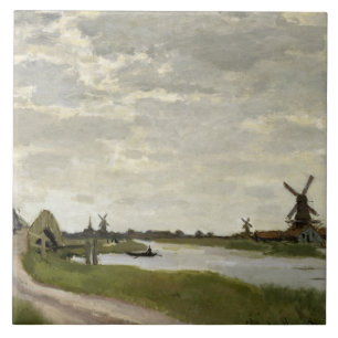 Azulejo De Cerámica Claude Monet - Molinos de viento cerca de Zaandam
