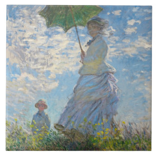 Azulejo De Cerámica Claude Monet  Mujer con sombrilla