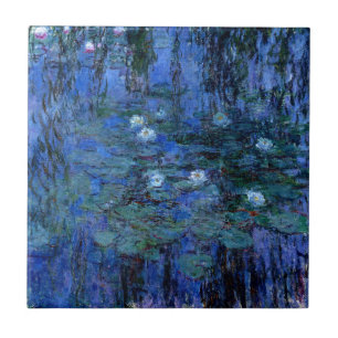 Azulejo De Cerámica Claude Monet Nenúfares Azules