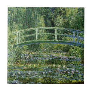 Azulejo De Cerámica Claude Monet Nenúfares y puente japonés