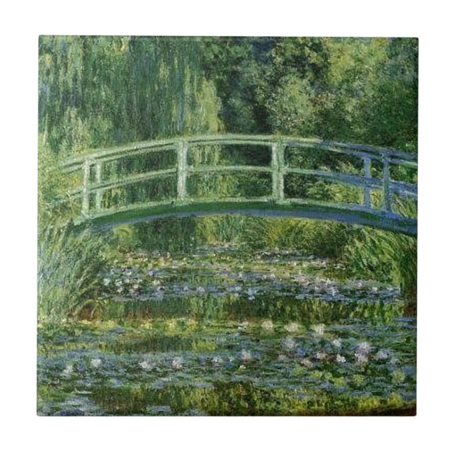 Azulejo De Cerámica Claude Monet - puente japonés (Frente)