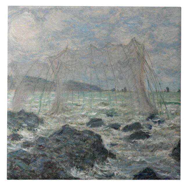 Azulejo De Cerámica Claude Monet - Redes de pesca en Pourville (Frente)