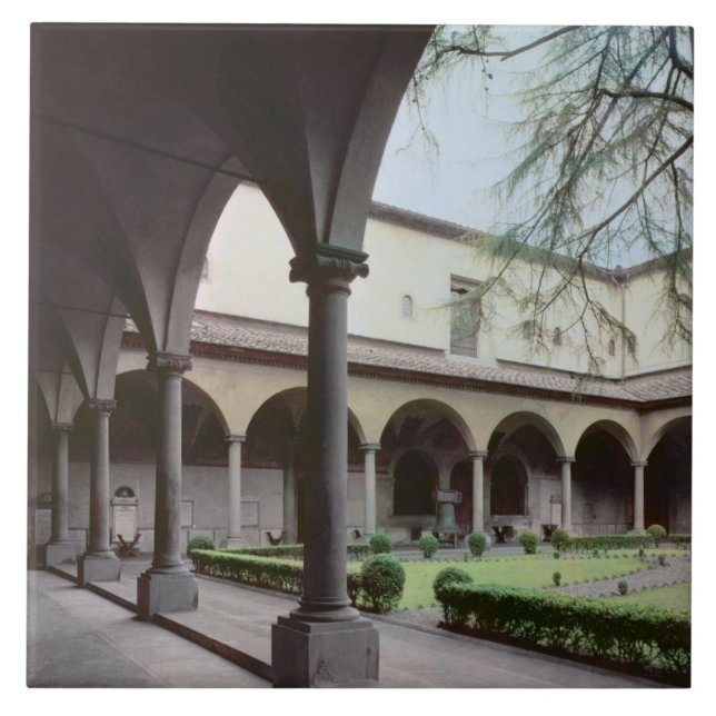 Azulejo De Cerámica Claustro del convento, reconstruido en 1442 (foto) (Frente)