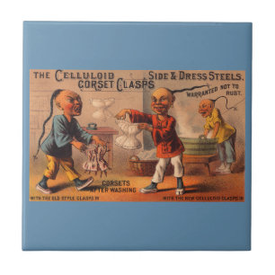 Azulejo De Cerámica Claves de corsé celuloide de tarjeta de comercio 
