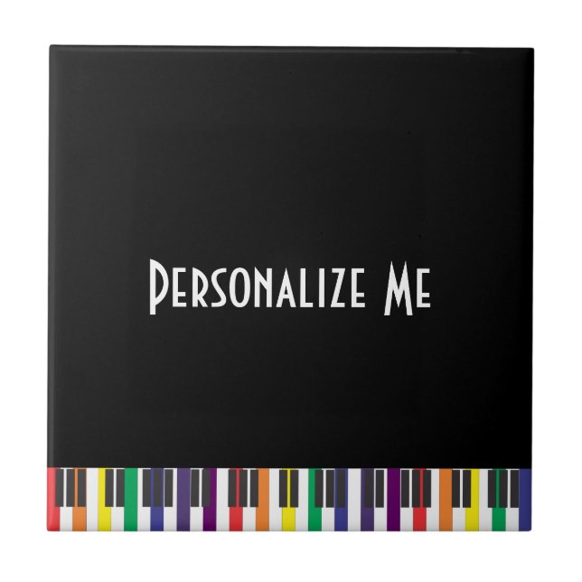 Azulejo De Cerámica Claves de piano arco iris (Frente)