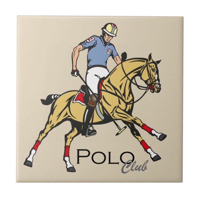 Azulejo De Cerámica club deportivo ecuestre de polo (Frente)