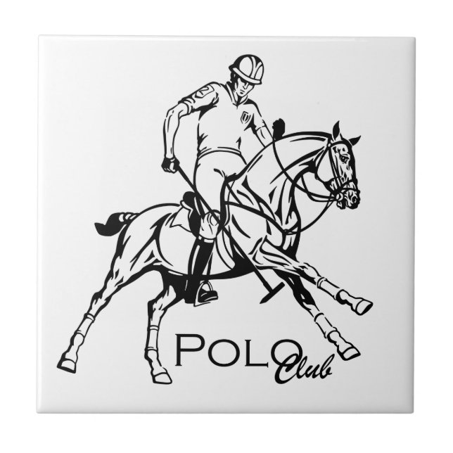 Azulejo De Cerámica club deportivo ecuestre de polo (Frente)