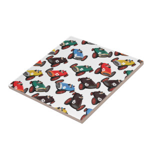 Azulejo De Cerámica Coches de carreras antiguos