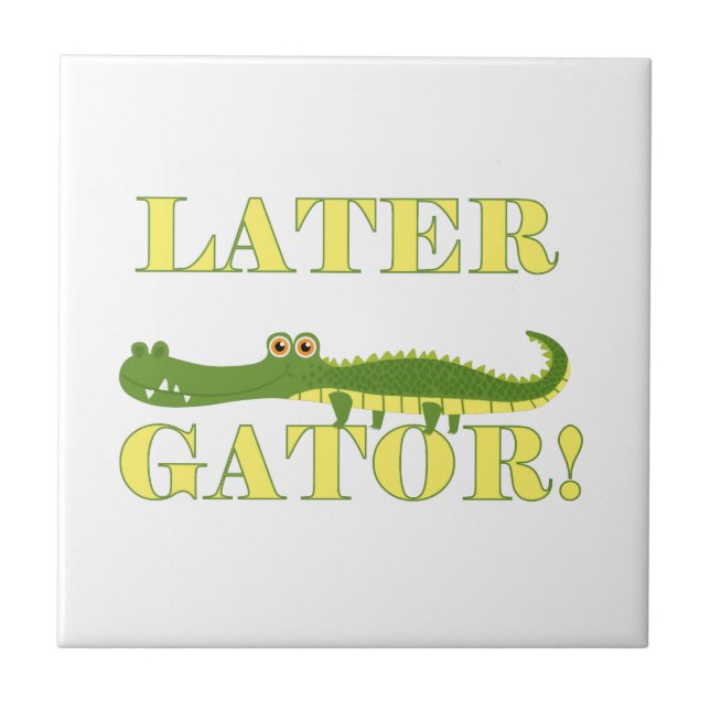 Azulejo De Cerámica Cocodrilo posterior (Frente)