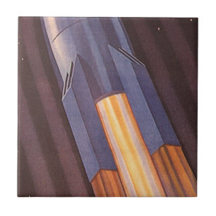 Azulejo De Cerámica Cohetes de naves espaciales de ciencia ficción vin