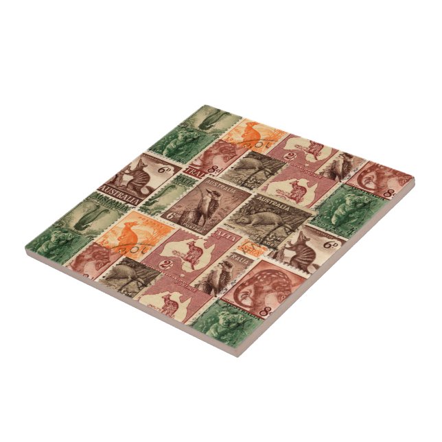 Azulejo De Cerámica Colección de sellos de rehenes australianos (Lado)