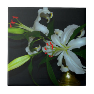 Azulejo De Cerámica Colección irlandesa de Brass y Flores