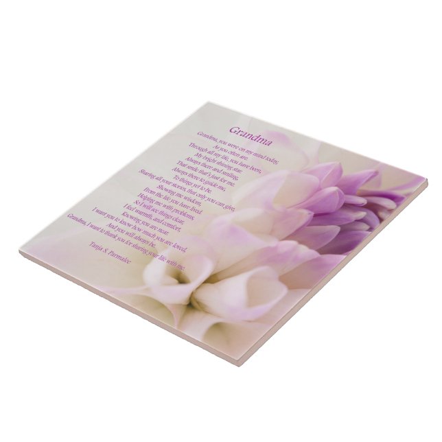 Azulejo De Cerámica Colector de la poesía de la abuela (Lado)