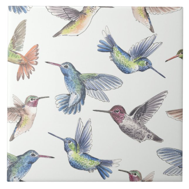 Azulejo De Cerámica Colibríes (Frente)