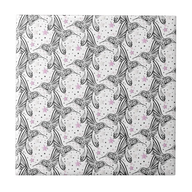 Azulejo De Cerámica Colibríes IV (Frente)