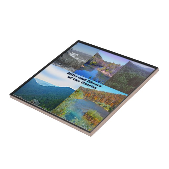 Azulejo De Cerámica Colinas y ríos de los Ozarks (Lado)