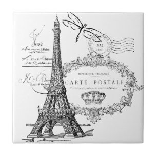 Azulejo De Cerámica Collage de la torre Eiffel