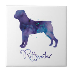 Azulejo De Cerámica Color de agua de Rottweiler