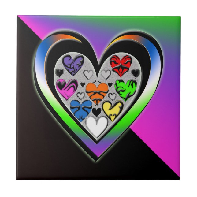 Azulejo De Cerámica Colores de amor (Frente)