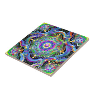 Azulejo De Cerámica Colores del Universo Mandala
