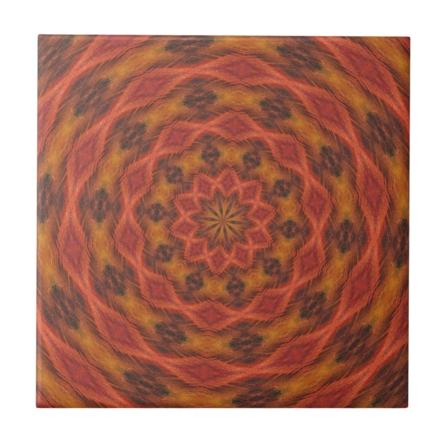 Azulejo De Cerámica Colores otoñales de Kaleidoscope (Frente)