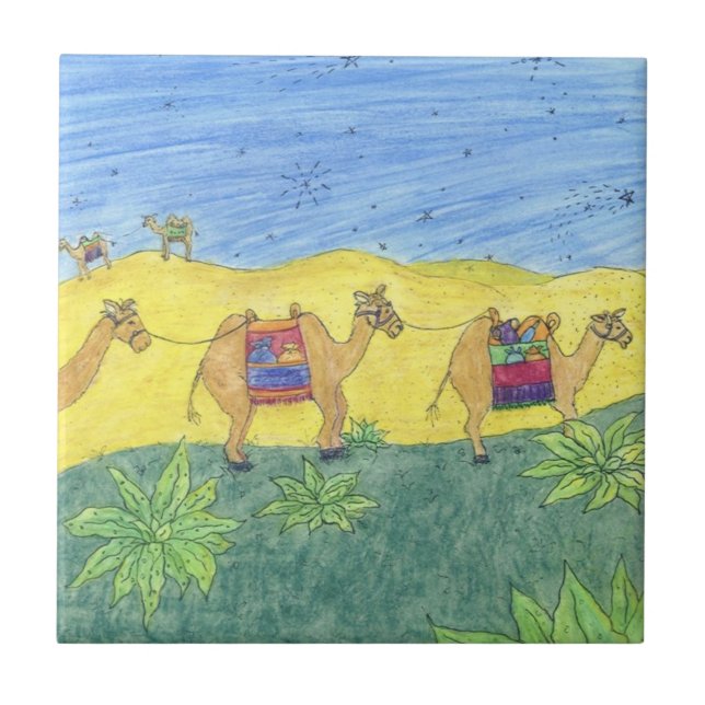 Azulejo De Cerámica Coloridos camellos (Frente)