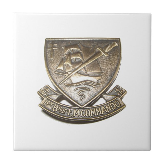 Azulejo De Cerámica Comando Kieffer - 1.o Insignia BFMC (Frente)