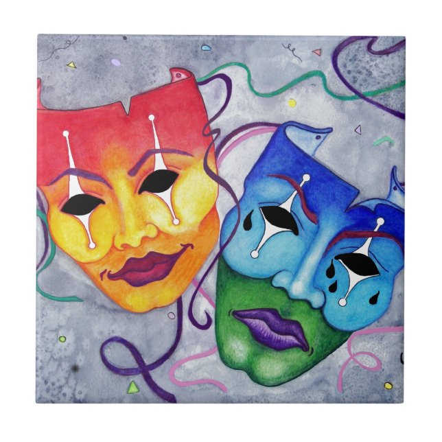 Azulejo De Cerámica Comedia y tragedia (Frente)
