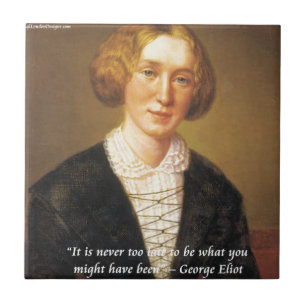 Azulejo De Cerámica Comilla de George Eliot "Nunca es Tarde"