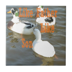 Azulejo De Cerámica Como Padre Como Hijo.