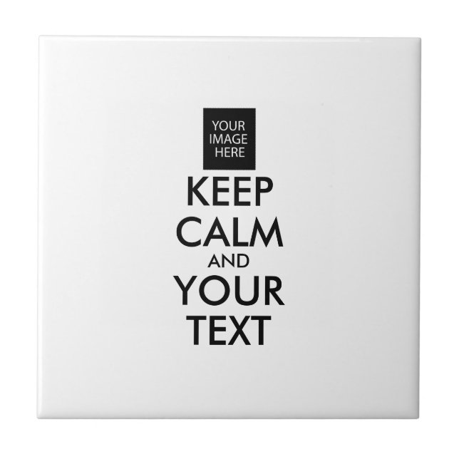 Azulejo De Cerámica Completely Personalized KEEP CALM and YOUR TEXT (Frente)