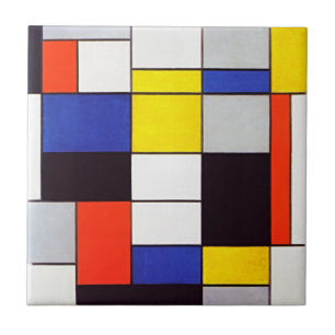 Azulejo de cerámica Composición A de Piet Mondrian