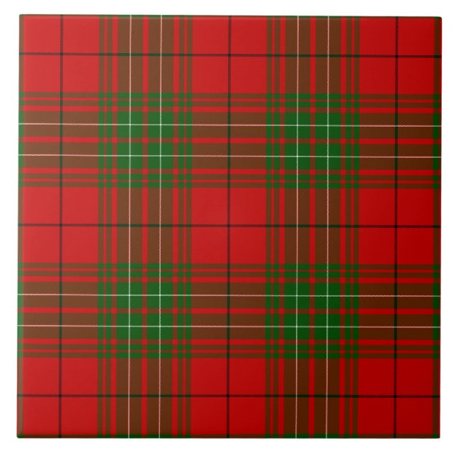Azulejo De Cerámica Comyn tartan red green plon (Frente)